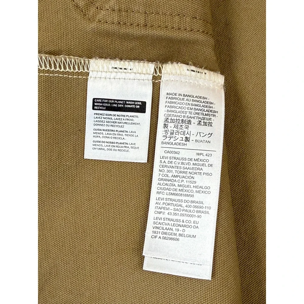 Levis Mens 3XL Khaki Canvas Chore Coat Corduroy Collar Workwear Jacket ECU - Picture 5 of 12